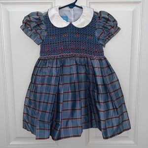 by Anavini, 100% SILK DRESS, A Beautifully Made, Hand Smocked,Detailed, Size 2